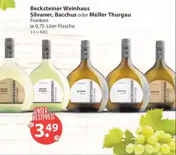 V Markt Becksteiner Weinhaus Silvaner, Bacchus oder Müller Thurgau Angebot