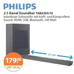 V Markt PHILIPS 2.1 Kanal Soundbar TAB6305/10 Angebot