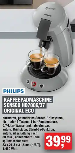 EDEKA Foodservice PHILIPS KAFFEEPADMASCHINE SENSEO HD7806/37 ORIGINAL ECO Angebot