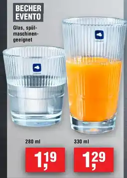EDEKA Foodservice BECHER EVENTO Glas, spülmaschinengeeignet Angebot
