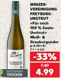 Kaufland WINZERVEREINIGUNG FREYBURG-UNSTRUT Für mich 100% Saale Unstrut Weiß- & Grauburgunder Angebot