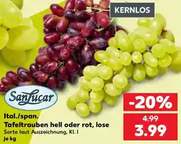 Kaufland SanLucar Tafeltrauben hell oder rot Angebot