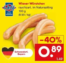 Netto Marken-Discount Wolf Wiener Würstchen Angebot