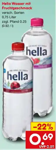 Netto Marken-Discount Hella Wasser mit Fruchtgeschmack Angebot