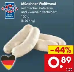 Netto Marken-Discount Wolf Münchner Weißwurst Angebot