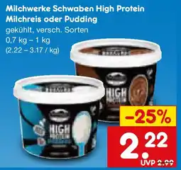 Netto Marken-Discount Milchwerke Schwaben High Protein Milchreis oder Pudding Angebot