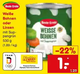 Netto Marken-Discount Beste Ernte Weisse Bohnen Angebot