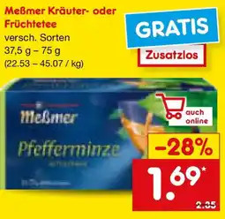 Netto Marken-Discount Meßmer Kräuter oder Früchtetee Angebot