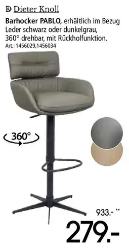 Zurbrüggen Dieter Knoll Barhocker PABLO Angebot