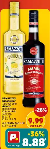 PENNY RAMAZZOTTI Limoncello oder Amaro Angebot