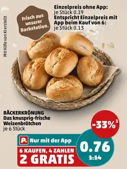 PENNY BÄCKERKRÖNUNG Weizenbrötchen Angebot