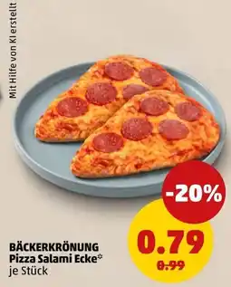 PENNY BÄCKERKRÖNUNG Pizza Salami Ecke Angebot