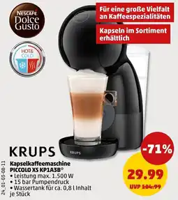 PENNY KRUPS Kapselkaffeemaschine PICCOLO XS KP1A3B Angebot