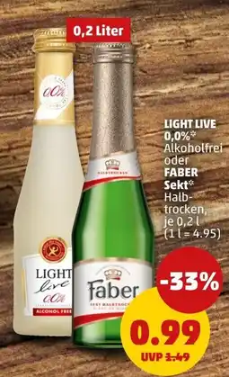 PENNY LIGHT live 0,0% oder FABER Sekt* Angebot