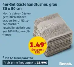 PENNY Bench Gästehandtücher, grau Angebot
