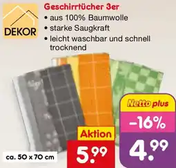 Netto Marken-Discount DEKOR Geschirrtücher 3er Angebot