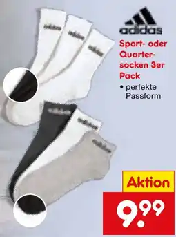 Netto Marken-Discount adidas Sport- oder Quartersocken Angebot