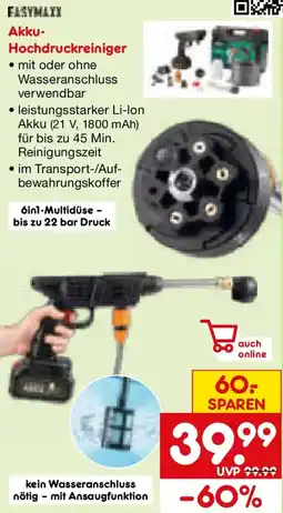 Netto Marken-Discount Easymaxx Akku-Hochdruckreiniger Angebot