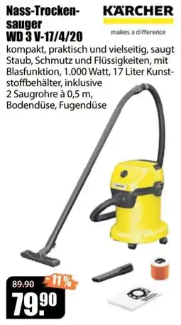 V Baumarkt KÄRCHER Nass-Trocken-sauger WD 3 V-17/4/20 Angebot