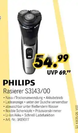 MEDIMAX PHILIPS Rasierer S3143/00 Angebot