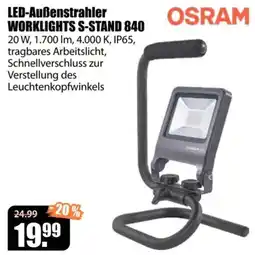 V Baumarkt LED-Außenstrahler WORKLIGHTS S-STAND 840 OSRAM Angebot