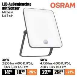 V Baumarkt LED-Außenleuchte mit Sensor OSRAM Angebot