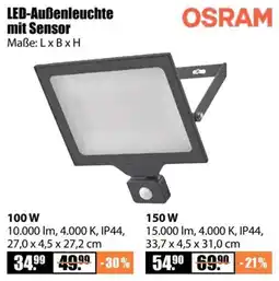 V Baumarkt LED-Außenleuchte mit Sensor OSRAM Angebot