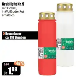 V Baumarkt Grablicht Nr. 9 mit Deckel bolsius Angebot