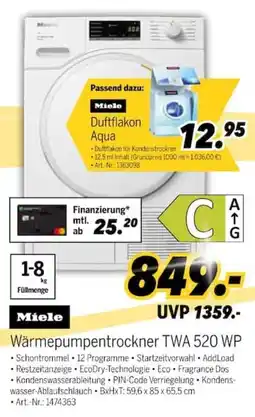 MEDIMAX Miele Wärmepumpentrockner TWA 520 WP Angebot