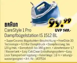 MEDIMAX BRAUN CareStyle 1 Pro Dampfbügelstation IS 1512 BL Angebot