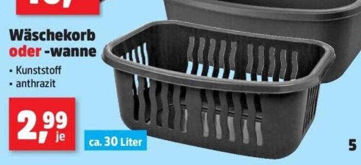 Wäschekorb oder -wanne 30 l Angebot bei Thomas Philipps