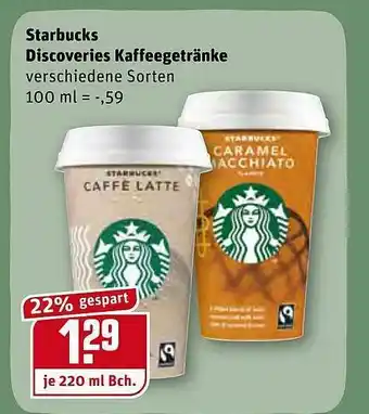 REWE Kaufpark Starbucks Discoveries Kaffeegetränke Angebot