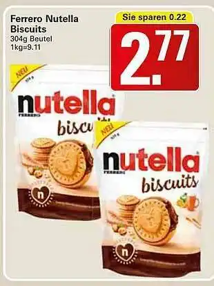 WEZ Ferrero Nutella Biscuits Angebot