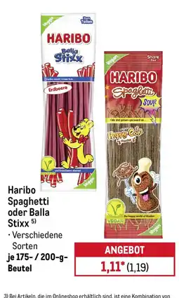 METRO Haribo Spaghetti oder Balla Stixx Angebot