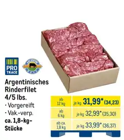 METRO PRO TRACE Argentinisches Rinderfilet Angebot
