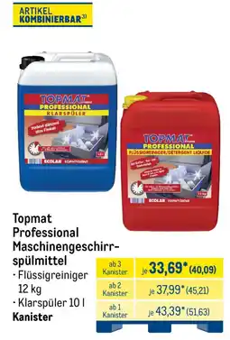 METRO Topmat Professional Maschinengeschirrspülmittel Angebot