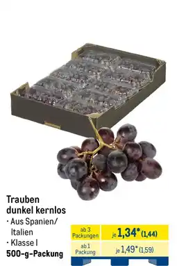METRO Trauben dunkel kernlos Angebot