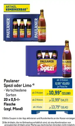 METRO Paulaner Spezi oder Limo Angebot