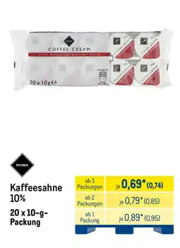 METRO RIOBA Kaffeesahne 10% Angebot