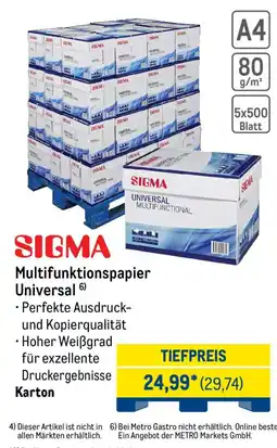 METRO SIGMA Multifunktionspapier Universal Angebot