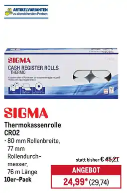 METRO SIGMA Thermokassenrolle Angebot