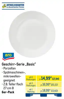 METRO Geschirr-Serie „Basic“ Angebot