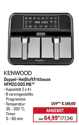 METRO KENWOOD Doppel-Heißluftfritteuse HFM20.000.MB Angebot