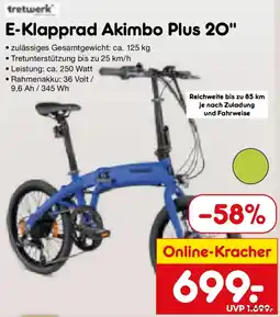 Netto Marken-Discount tretwerk E-Klapprad Akimbo Plus 20" Angebot