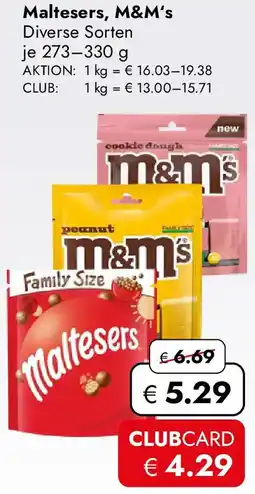 Travel Free Maltesers, M&M's Angebot