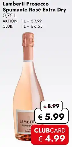 Travel Free Lamberti Prosecco Spumante Rosé Extra Dry Angebot