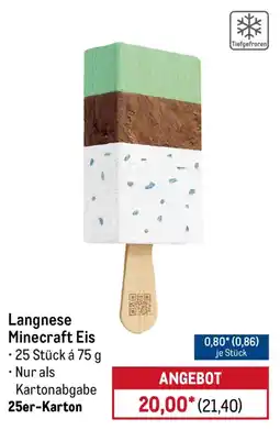 METRO Langnese Minecraft Eis Angebot