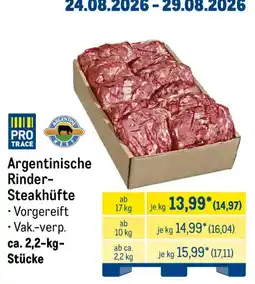 METRO PRO TRACE Argentinische Rinder-Steakhüfte Angebot