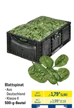 METRO Blattspinat Angebot