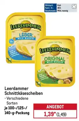 METRO Leerdammer Schnittkäsescheiben Angebot